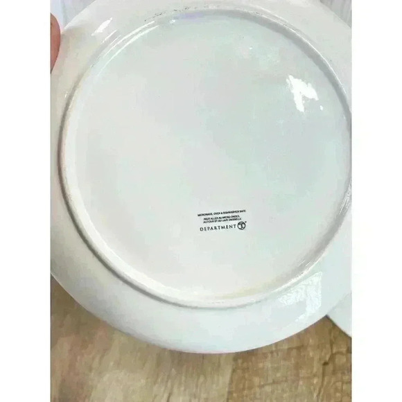 Lot Of 2 Dept 56 Dog Plate 7” Round Ceramic Dinner Lunch Or Pet Use Folk RARE - Picture 6 of 8